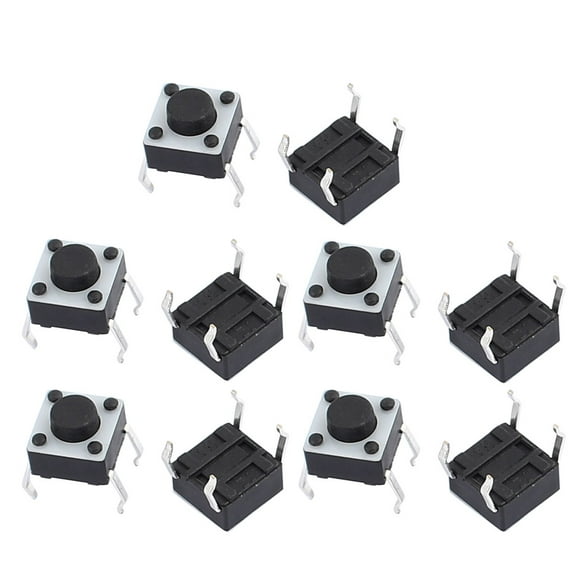10Pcs 6mmx6mmx5mm Panel PCB Momentary Contact Tactile Tact Switch 4 Terminals
