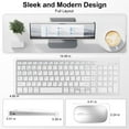 thumbnail image 7 of 102 Keys Wireless Keyboard and Mouse Combo, 2.4G+Bluetooth Dual-Mode Rechargeable Cordless USB Keyboard and Mouse, Silent Keyboard and Mouse with Multimedia Keys for Computer/Laptop/Windows/Mac,White, 7 of 7