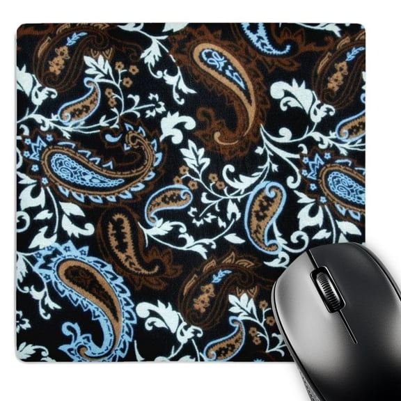 3dRose, Black Blue n Brown Paisley, MousePad
