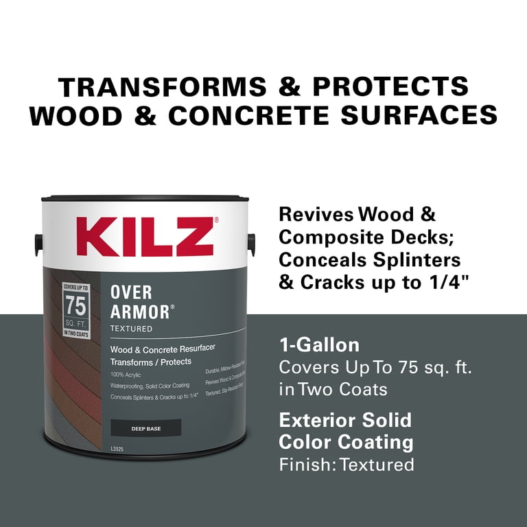 KILZ Over Armor Wood & Concrete Coating, Slate Gray Textured photo 2