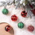 thumbnail image 4 of Festive Christmas Ornament Bundle, 16 Red and Green Glittered Baubles, 4 of 7