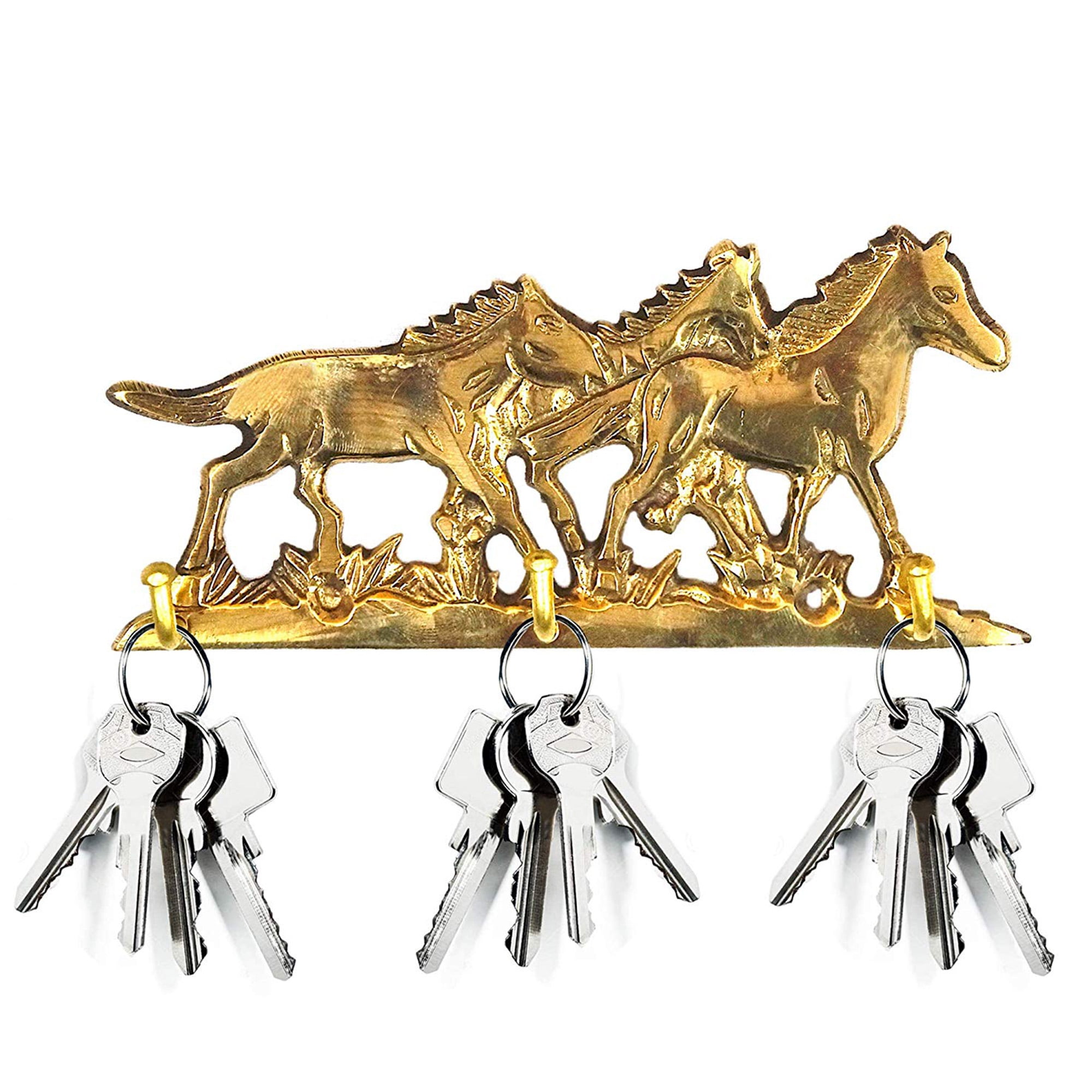 Solid Brass Small Horse Key Holder Hook 5"
