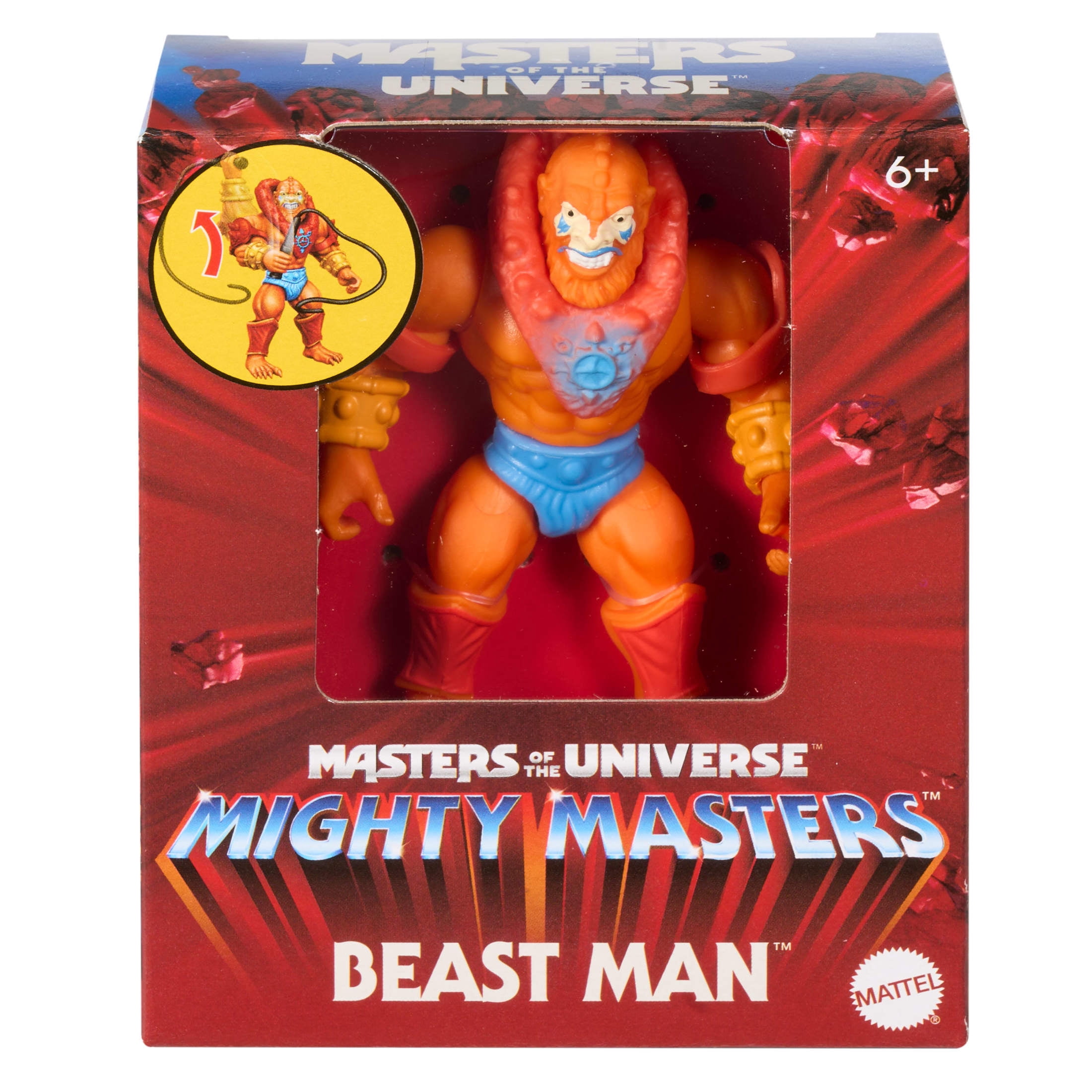 Masters of the Universe Mighty Masters Beast Man 3.25 inch Figure Toy, Twist & Release Action & Whip