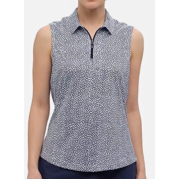 Greg Norman Ladies' Sleeveless Polo, Navy Large