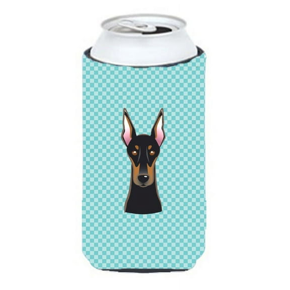Caroline's Treasures BB1183TBC Checkerboard Blue Doberman Tall Boy Hugger, Tall Boy, multicolor