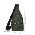 thumbnail image 3 of ROLKFUK Mens Waterproof Crossbody Sling Bag, Lightweight Nylon Chest Pack for Travel EDC with Headphone Port, Adjustable Strap, Army Green, 3 of 6