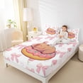 thumbnail image 3 of Erosebridal Capybara Lover Full Size Sheets,Cartoon Mouse 3D Pink Doughnut Bed Sheets For Girls Kids 4-Piece, 3 of 6