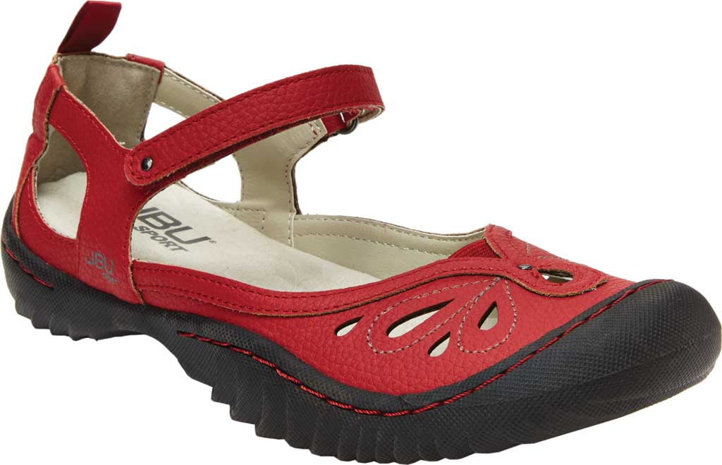 Women's Jambu JBU Sport Meadow Vegan Mary Jane Flat Red Tumbled Vegan