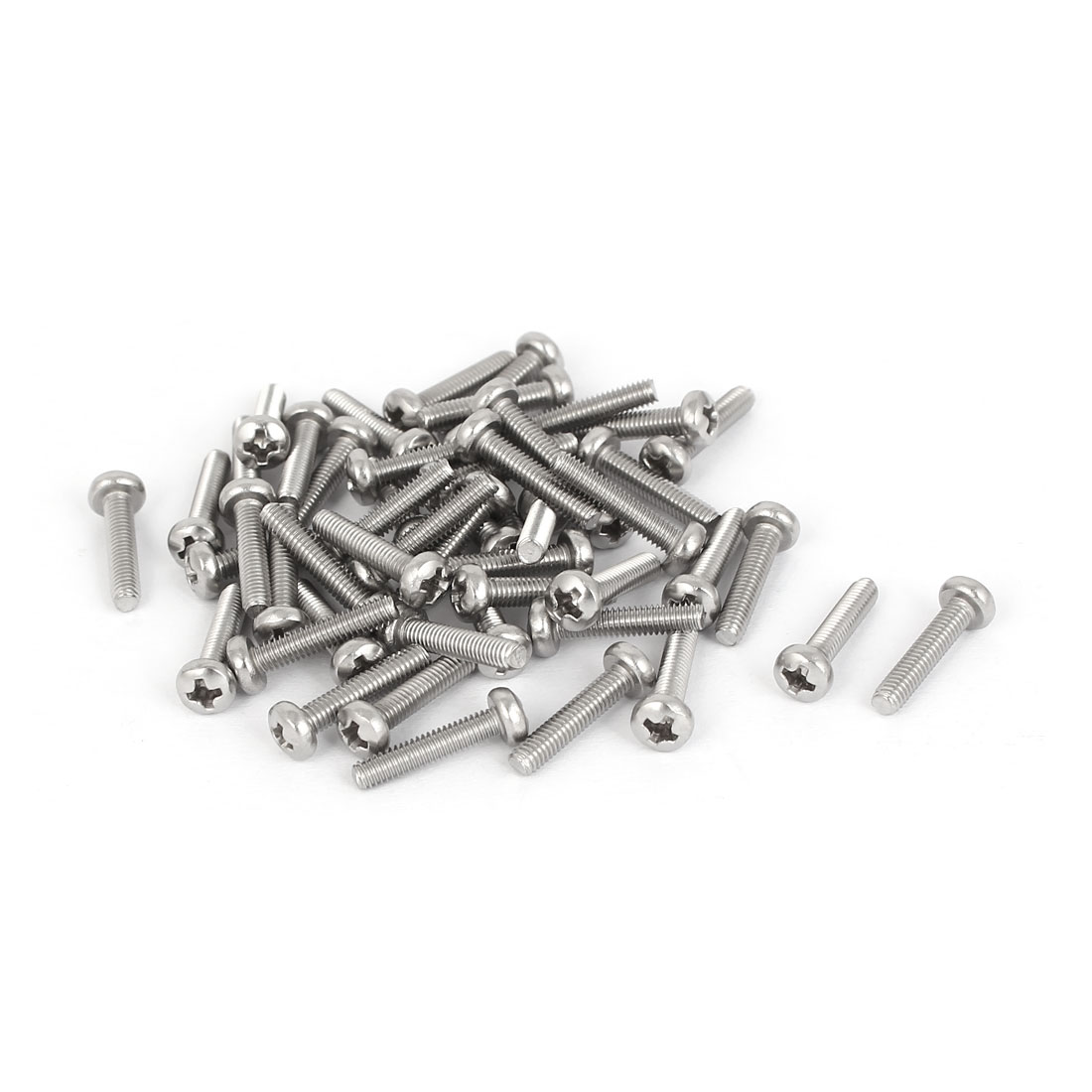 50 Pcs M2.5x12mm 316 Stainless Steel Phillips Pan Head Machine Screws