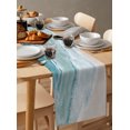 thumbnail image 6 of Table Runner Dresser Scarves 72 Inch Long, Seaside Gradient Blue Wave Linen Dining Table Runners Beach Natural Scene Tabletop Scarf for Wedding Holiday Party Kitchen, 6 of 7