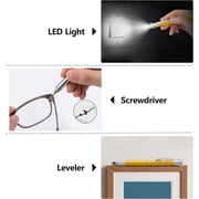 Husband Dad Birthday Personalized Gifts 12-in-1 Multi-Tool Construction Pen with LED Light, Ruler & Screwdriver, Yellow