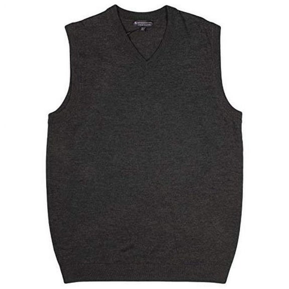 Hart Schaffner Marx Men's Big Tall Extra Fine Merino Wool Sweater Vest (Black 740, X-Large Tall)