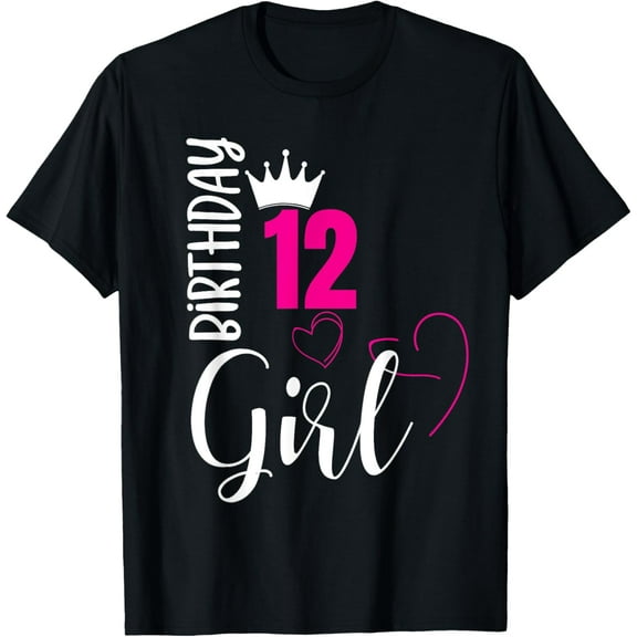 12 Birthday Girl Happy 12th Birthday T-Shirt T-Shirt100% cotton
