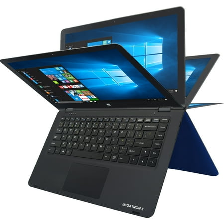 iView MEGATRON II - 14.1" Convertible Touchscreen Laptop (2 in 1) with Windows 10, Intel Atom Processor, 2GB memory, 32GB storage, 2MP Front Camera and 5MP Rear Camera, 10 hour battery - Blue