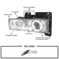 thumbnail image 3 of Spec-D Tuning LED Halo Chrome Projector Headlights Compatible with 1988-1998 Chevy/GMC C10 Pickup, C/K, Sierra, Silverado, Yukon, Suburban,Tahoe, Left + Right Pair Headlamps Assembly, 3 of 7
