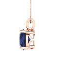 thumbnail image 3 of 3.0 ct round cut blue sapphire 14k pink rose hypoallergenic Solid gold Designer Everyday Affordable Dainty Necklace Pendant + 16" hypoallergenic Solid gold chain, 3 of 6