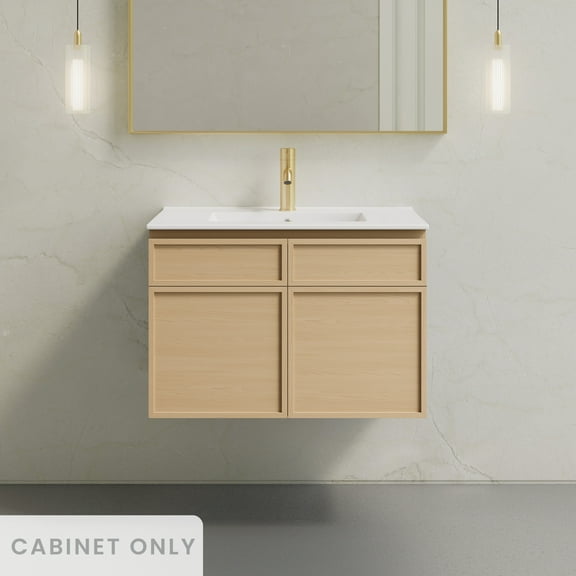 St. Tropez 30" Wall-Mounted Bathroom Vanity Cabinet without Top in Natural Oak