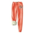 thumbnail image 4 of lcziwo Womens Christmas Pajama Sets Sherpa Fleece Lined Long Sleeve Sweatshirt and Pant Loungewear 2 Piece Sets, Orange, XL, 4 of 4