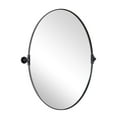 thumbnail image 1 of MOON MIRROR Black Oval Pivot Mirror, Oval Balck Vanity Mirror for Wall,Stainless Steel Oval Bathroom Mirror ( Overall 27.75" x 36"), 1 of 8