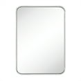 thumbnail image 4 of 20x28'' Brushed Nickel Mirrors for Bathroom,Bathroom Vanity Mirror, Rounded Rectangle Mirror, Stainless Steel Anti-Rust Tube Metal Frame Wall Mounted Mirror, Vertically/Horizontal Hanging, 4 of 9
