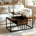thumbnail image 2 of LIVIZA Modern Lift Top Coffee Table with Hidden Compartment, Rectangle Center Table for Living Room，Rustic Brown, 2 of 11