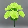 thumbnail image 7 of chaungfeng 1 Bundle 7 Heads Artificial China Rose‌ Flowers, 13inch Silk Rose Bouquet with Stem, Blooming Flower Bunches for DIY Floral Arrangement Table Centerpiece Decoration (Green), 7 of 7