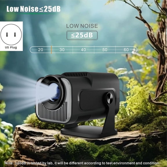 HY320 Mini Native 720P Android 11 Projector 200ANSI Wifi6 BT5.0 Cinema Outdoor Portable 180° Rotable Projector,US Plug