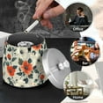 thumbnail image 4 of Yayeee Ashtray with Lid for Cigarette Smokeless Stainless Steel Home Ash Holder, Large Red Floral Pattern, 4 of 7