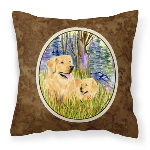 Carolines Treasures SS8014PW1414 Golden Retriever Fabric Decorative Pillow, 14Hx14W, multicolor
