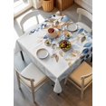 thumbnail image 6 of Orange Blue Botanical Table Cloth, Weeping Fall Eucalyptus Leaves Waterproof Tablecloth for Square Tables, Reusable Washable Fabric Table Cover for Restaurant Kitchen Dining Tables 54"x54", 6 of 6