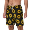 thumbnail image 2 of Uemuo Sunflowers Pattern Mens Swim Trunks Quick Dry Board Shorts with Mesh Lining, Stretch Beach Shorts Quick Dry No-Chafing Board Shorts-Large, 2 of 9