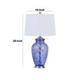 thumbnail image 5 of Table Lamp with Drum Shade and Glass Jar Base, White and Blue - Saltoro Sherpi, 5 of 5
