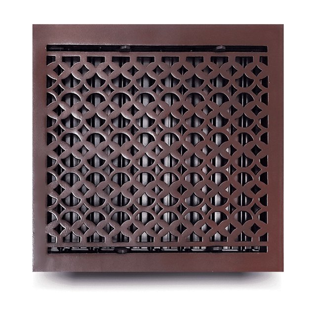 Cast Iron Floor Vent Register 12″ x 12″ – Heavy-Duty Tudor Mushroom Design, Handcrafted Rust-Free Air Vent Cover with Adjustable Damper – Powder Coated Repaintable for Floors & Walls