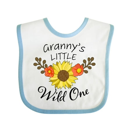 

Inktastic Granny s Little Wild 1 with Beautiful Sunflower Gift Baby Boy or Baby Girl Bib