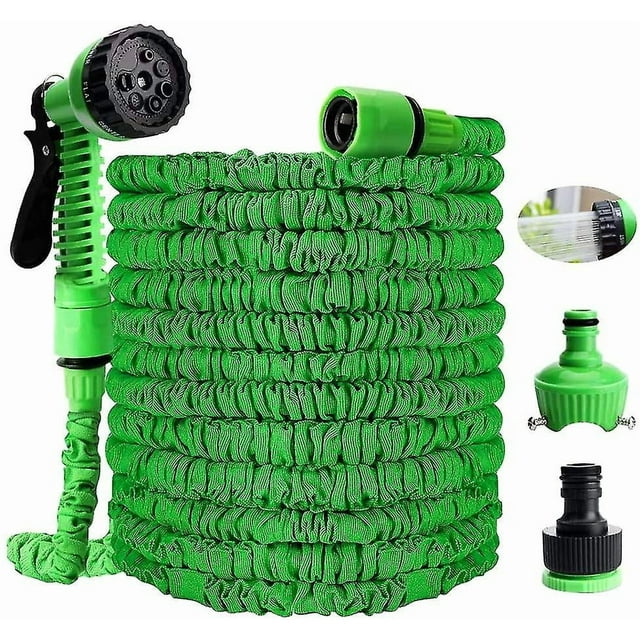 100 Ft/30m Garden Hose Expandable, Retractable, Flexible Hose with 7 Spray Gun Function for Gardening