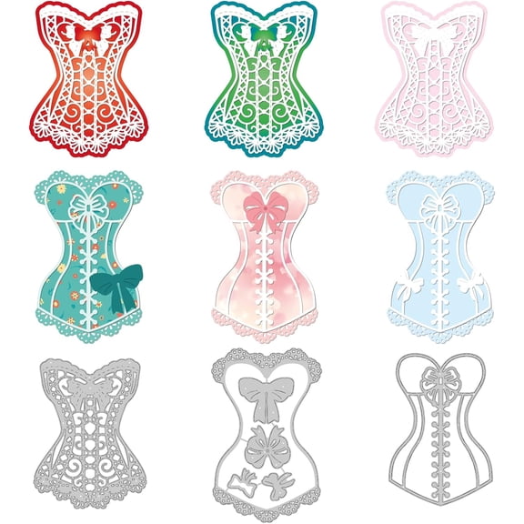 Clothes Pattern Carbon Steel Cutting Dies Stencils Corset Layering Metal Cutting Dies Stencils for DIY Scrapbooking Photo Album Decorative Embossing Paper Card DIY