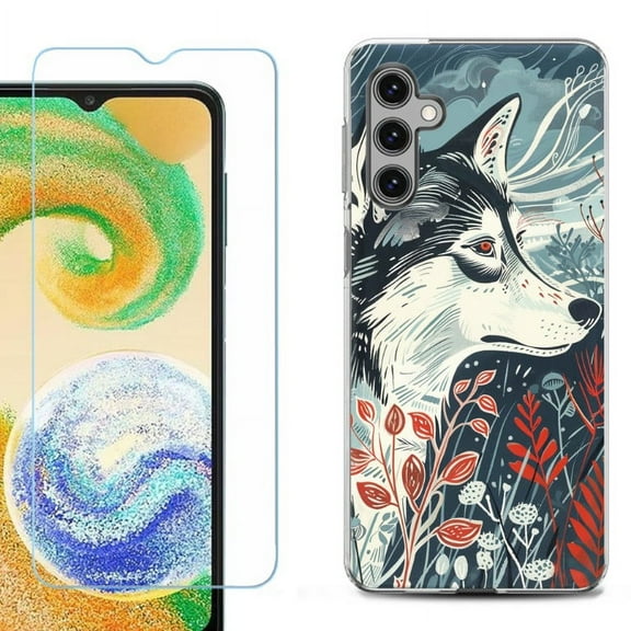 For Samsung Galaxy A16 5G Phone Case Cover, Shockproof Case with Tempered Glass Screen Protector, by OneToughShield - Calm Husky