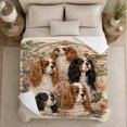 thumbnail image 5 of Vintage Cavalier Charles Spaniel Portrait, Festive Pet Portrait Pattern, Warm Flannel Blanket for Living Room and Bedroom, Dog Lovers person's Day Gift, Pet Lover Home Decor, 5 of 9