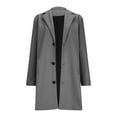 thumbnail image 5 of QQAMB Wool Blend Pea Coats for Women Notched Lapel Collar Single-Breasted Trench Coat Casual Mid Long Overcoat with Pockets Dark Gray L, 5 of 7