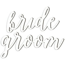 Oraceous 1 Set Wedding Chair Signs Wooden Hanging Signs Groom and Bride Wedding Ornaments