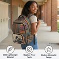 thumbnail image 4 of FUIALDOLG Multi Pocket School Bookbag for Travel Scuola, 600D Polyester Multi-Pocket Book Bag, Sleeping Pug Design, 4 of 9