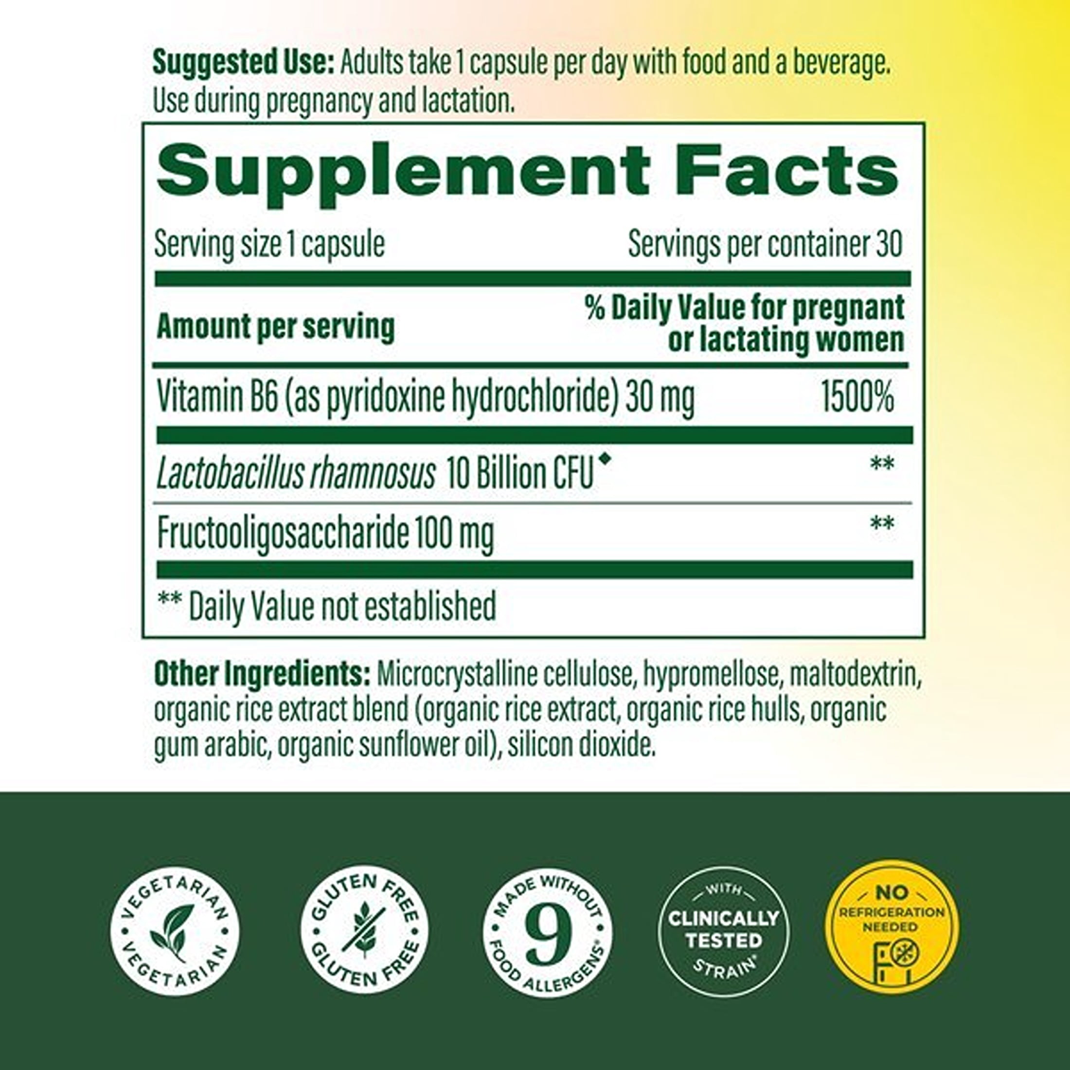 MegaFood Baby & Me 2 Prenatal Probiotic - Digestive & Immune - Vitamin B6 - 30 Servings