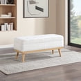 thumbnail image 2 of Katheryn Storage Bench in Ivory Sherpa Fabric with National Wood Legs, 2 of 10