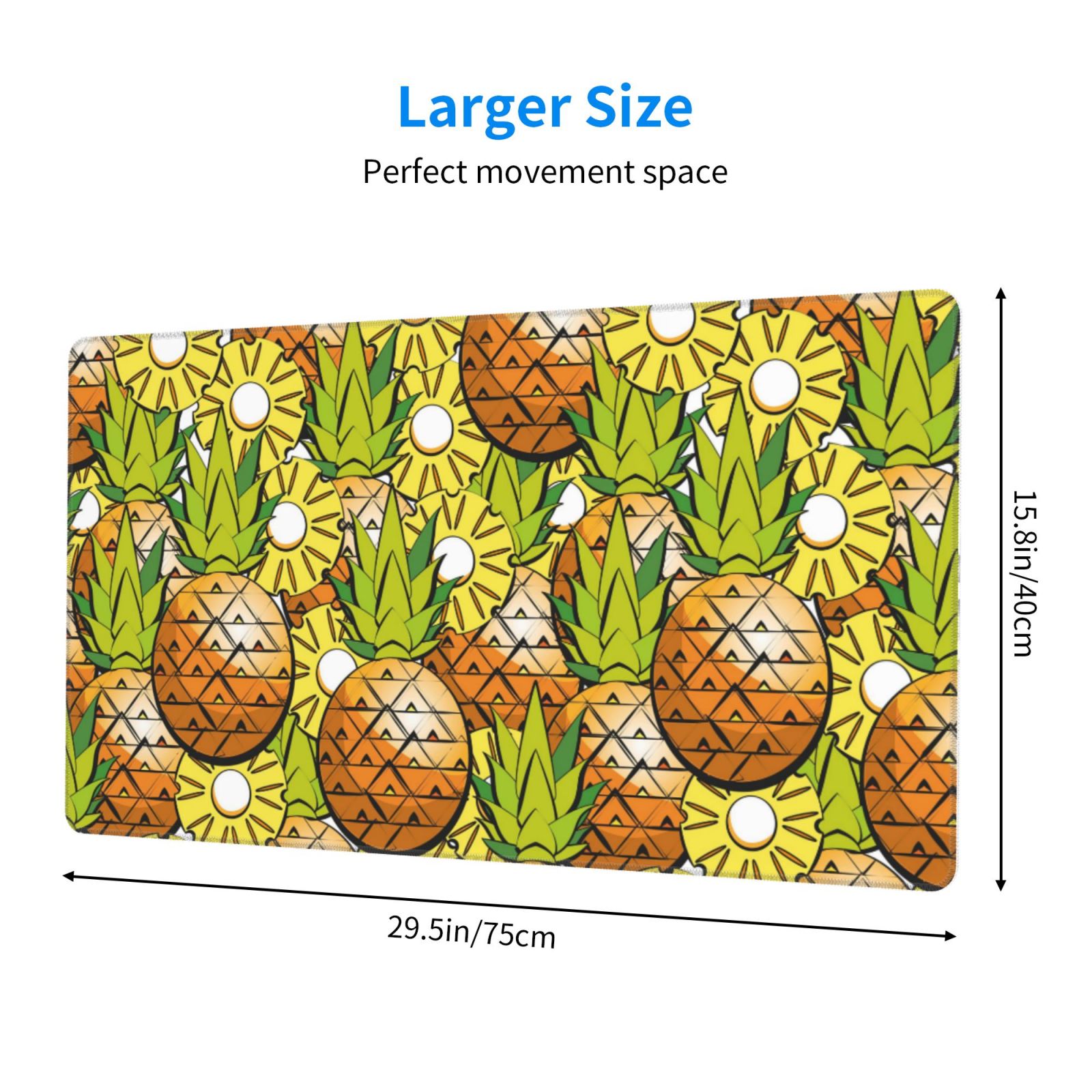 Kdxio Tropical Summer Fruit Print Large Gaming Mouse Pad,Non-Slip Base,Water Resist Keyboard Pad for Gamer,Office & Home,29.5 x 15.8 in