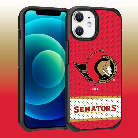 Apple iPhone iPhone 12 Pro (6.1) -NHL Licensed Ottawa Senators Team Logo on Jersey Textured Dual Layer Case