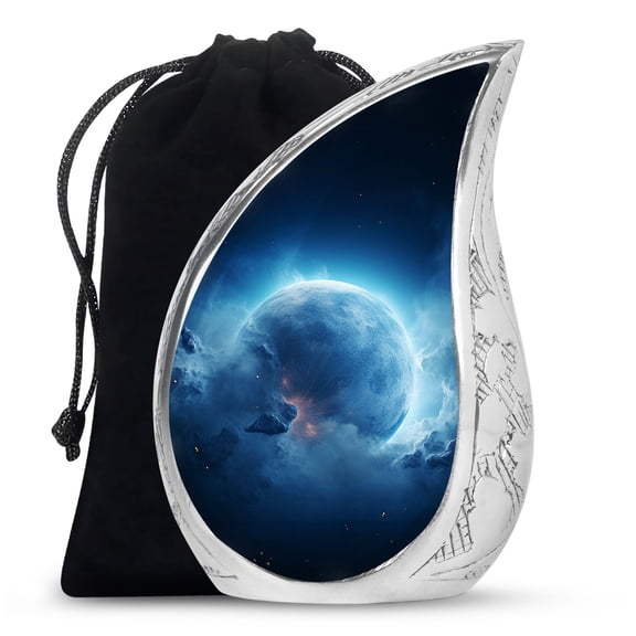 Moon in Space Urns for Ashes, Large Urn for Ashes Adult Male, Memorial Urn for Adult Ashes, Cremation Urns for Human Ashes, Funeral Urn, Burial Urns for Adult Human Ashes, Decorative Urns 10 Inches