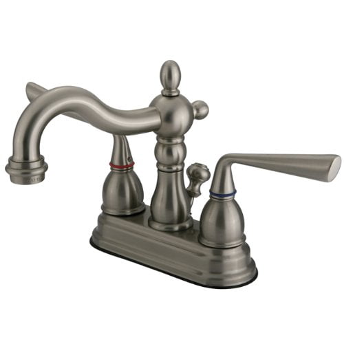 Kingston Brass KS1608ZL Silver Sage Centerset ADA Lavatory Faucet, Satin Nickel