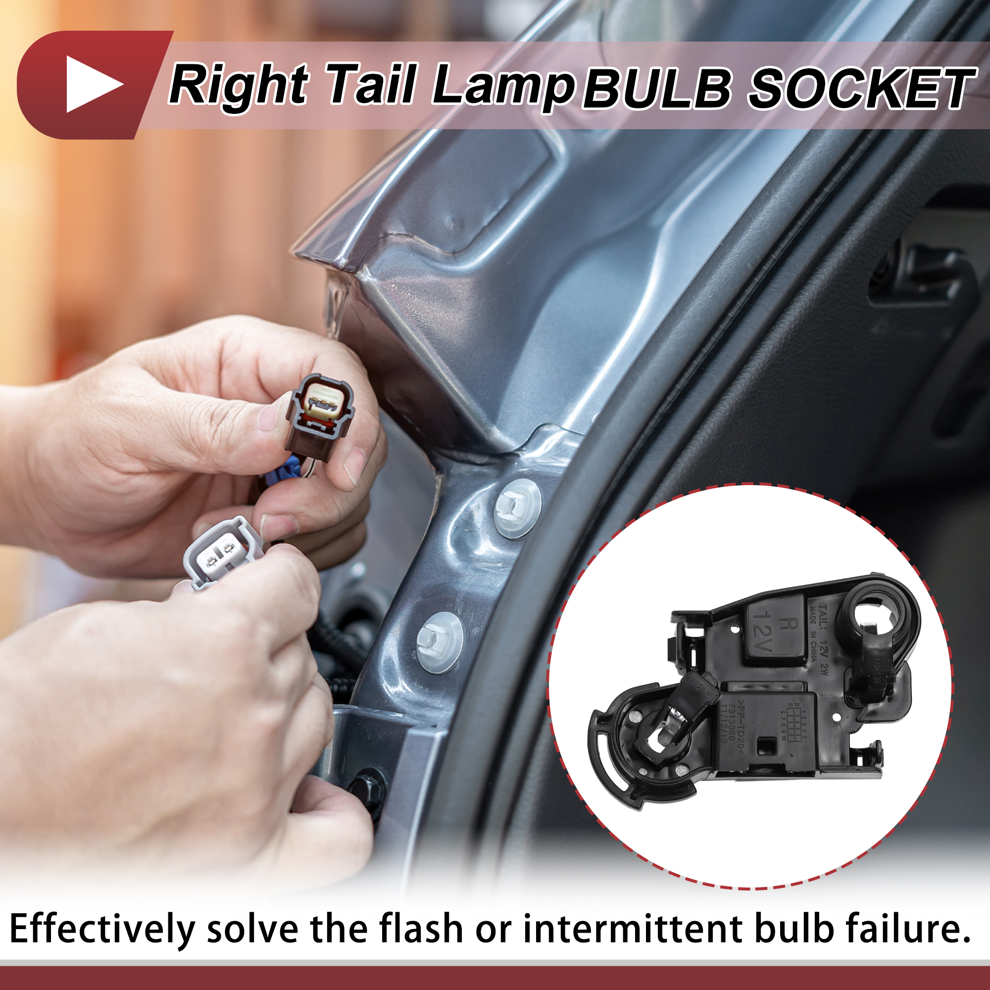 Unique Bargains Light Socket for BMW 3 Series F30 2011-2015 Right Side