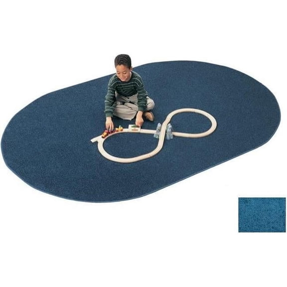 Mt. St. Helens Solids 6 ft. x 9 ft. Oval Carpet - Marine Blue