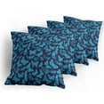 thumbnail image 5 of Ambesonne Blue Throw Pillow Cover 4 Pack, Hand Drawn Butterflies, 18", Pale Blue and Dark Blue, 5 of 7